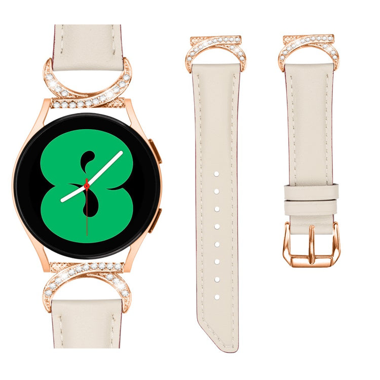 Vildt Holdbart Kunstlæder Universal Rem passer til Samsung Smartwatch - Hvid#serie_5