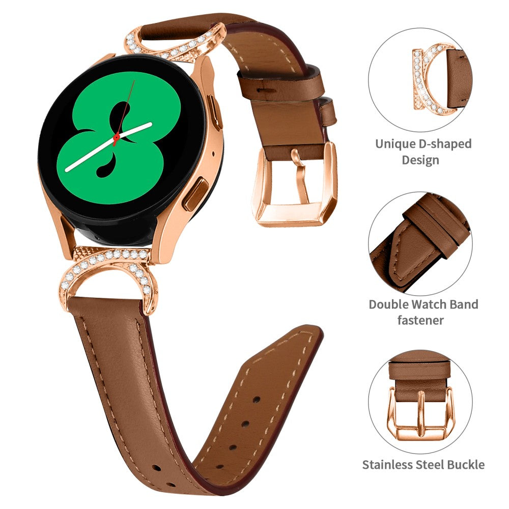 Vildt Holdbart Kunstlæder Universal Rem passer til Samsung Smartwatch - Brun#serie_6