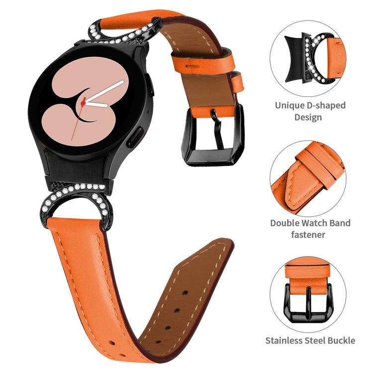 Rigtigt Nydelig Kunstlæder Universal Rem passer til Samsung Smartwatch - Orange#serie_1