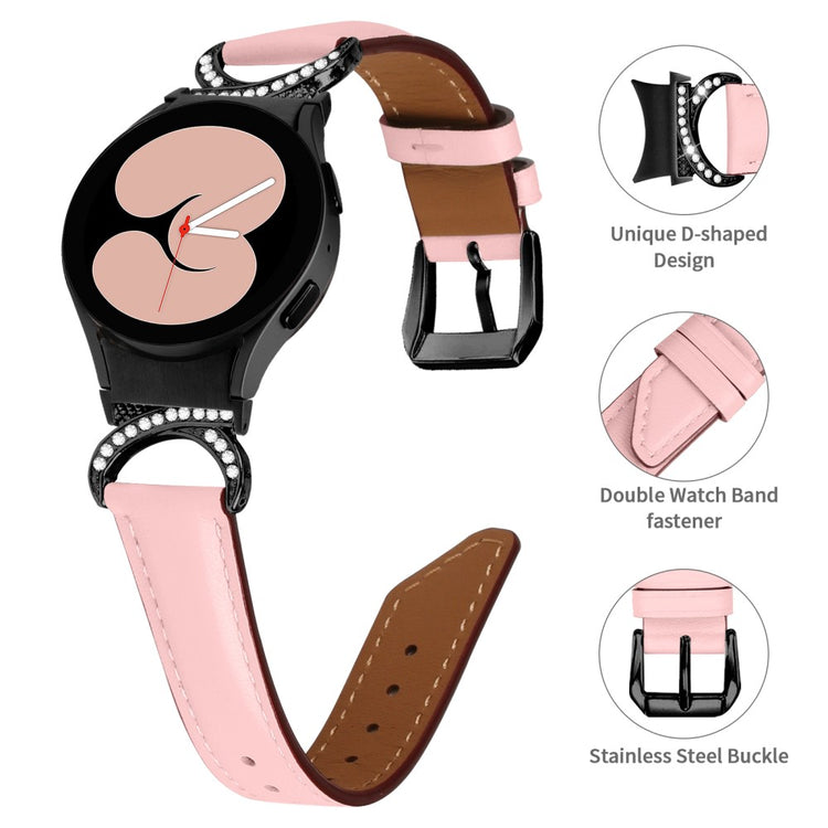 Rigtigt Nydelig Kunstlæder Universal Rem passer til Samsung Smartwatch - Pink#serie_2