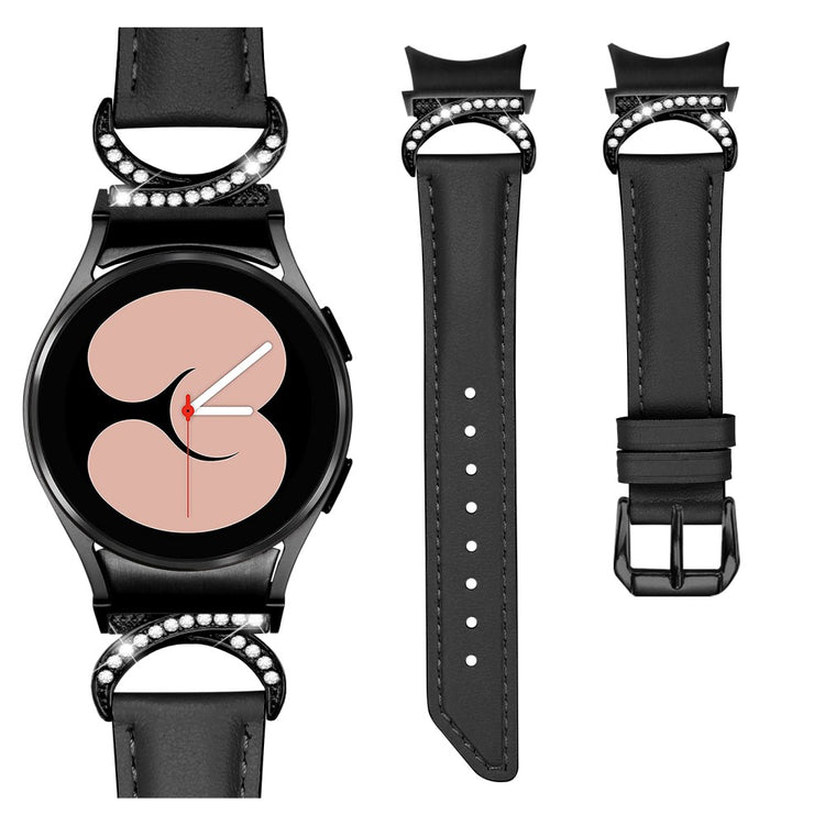 Rigtigt Nydelig Kunstlæder Universal Rem passer til Samsung Smartwatch - Sort#serie_3
