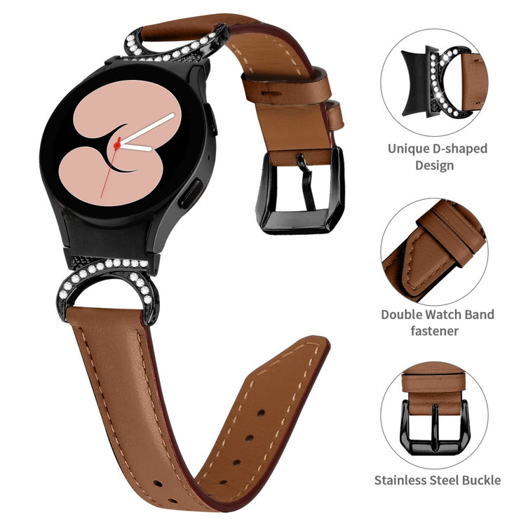 Rigtigt Nydelig Kunstlæder Universal Rem passer til Samsung Smartwatch - Brun#serie_6