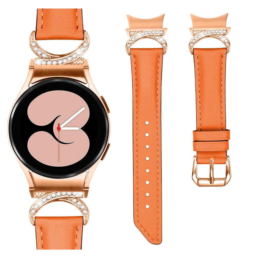 Super Skøn Kunstlæder Universal Rem passer til Samsung Smartwatch - Orange#serie_1