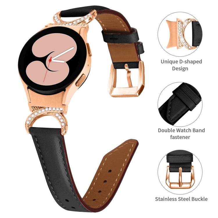 Super Skøn Kunstlæder Universal Rem passer til Samsung Smartwatch - Sort#serie_3