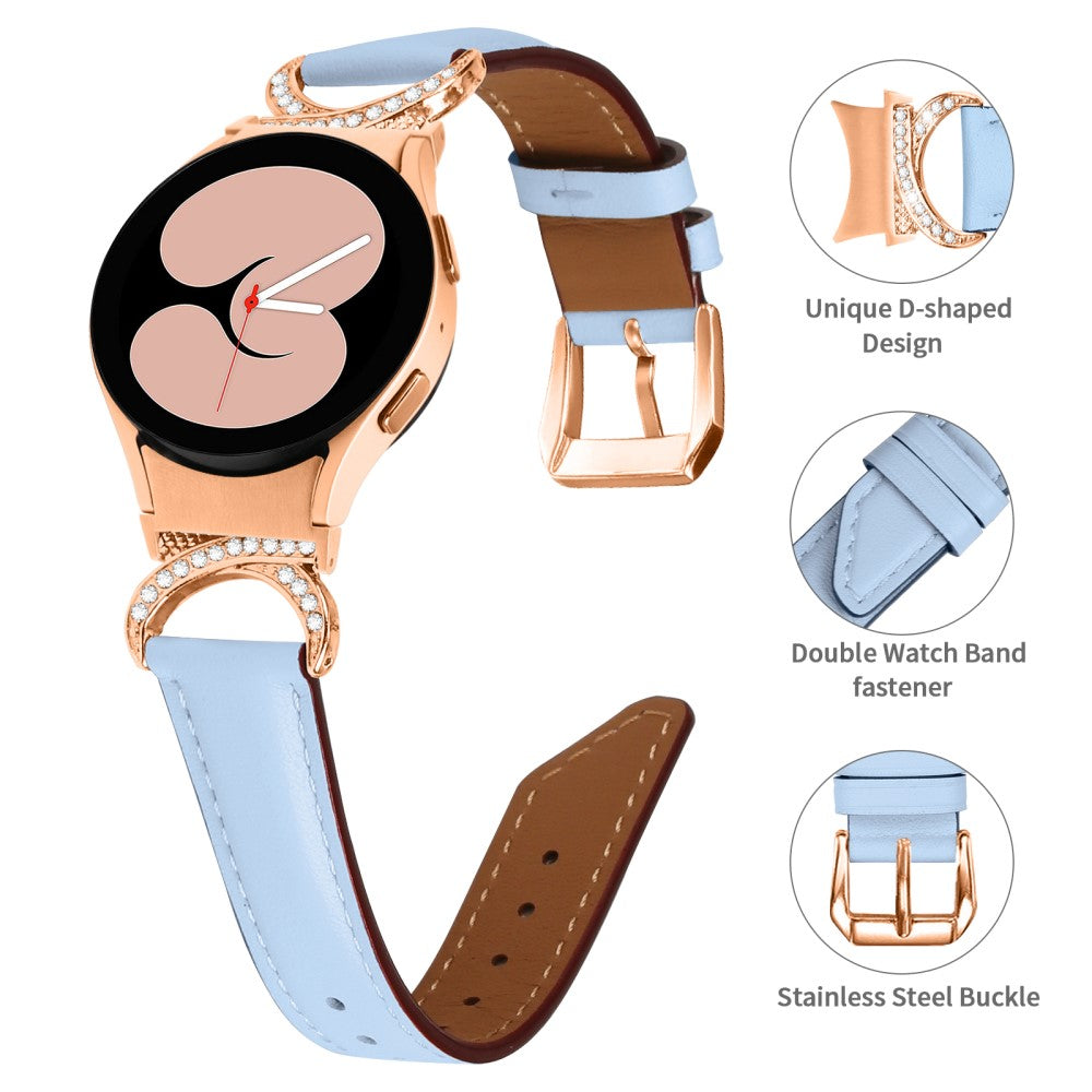 Super Skøn Kunstlæder Universal Rem passer til Samsung Smartwatch - Blå#serie_4