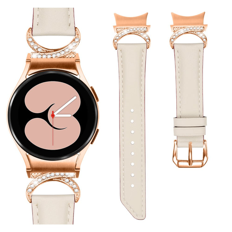 Super Skøn Kunstlæder Universal Rem passer til Samsung Smartwatch - Hvid#serie_5