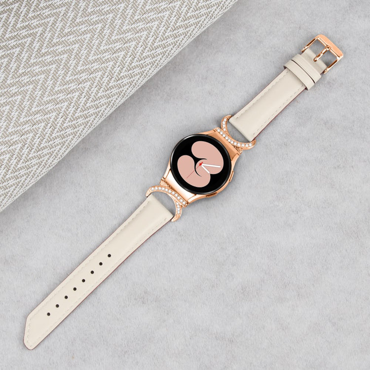 Super Skøn Kunstlæder Universal Rem passer til Samsung Smartwatch - Hvid#serie_5