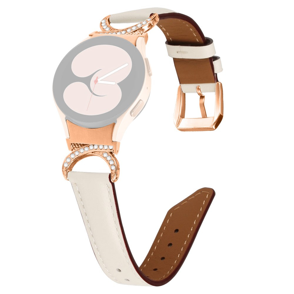 Super Skøn Kunstlæder Universal Rem passer til Samsung Smartwatch - Hvid#serie_5