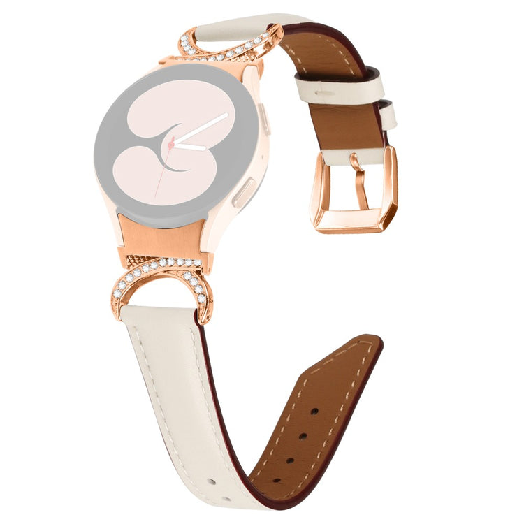 Super Skøn Kunstlæder Universal Rem passer til Samsung Smartwatch - Hvid#serie_5