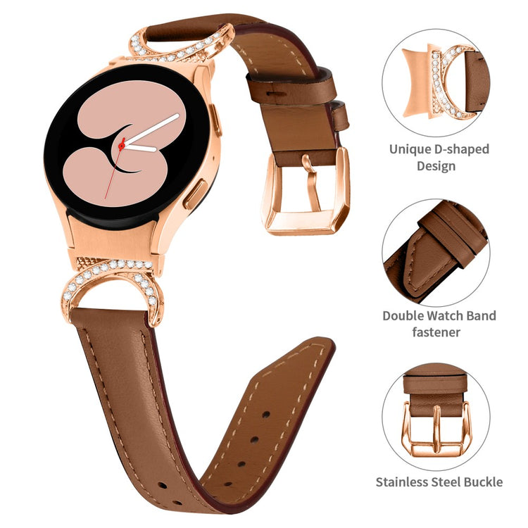 Super Skøn Kunstlæder Universal Rem passer til Samsung Smartwatch - Brun#serie_6
