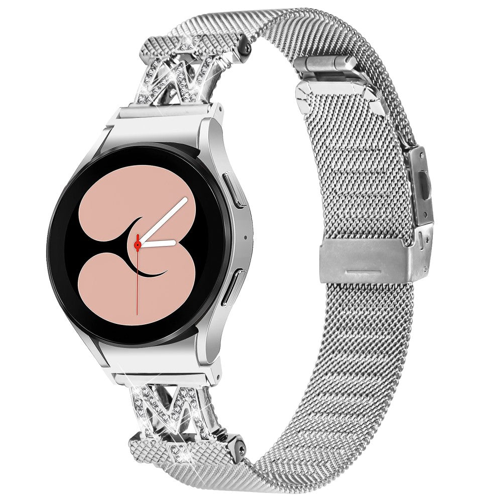 Mega Nydelig Metal Og Rhinsten Universal Rem passer til Smartwatch - Sølv#serie_148