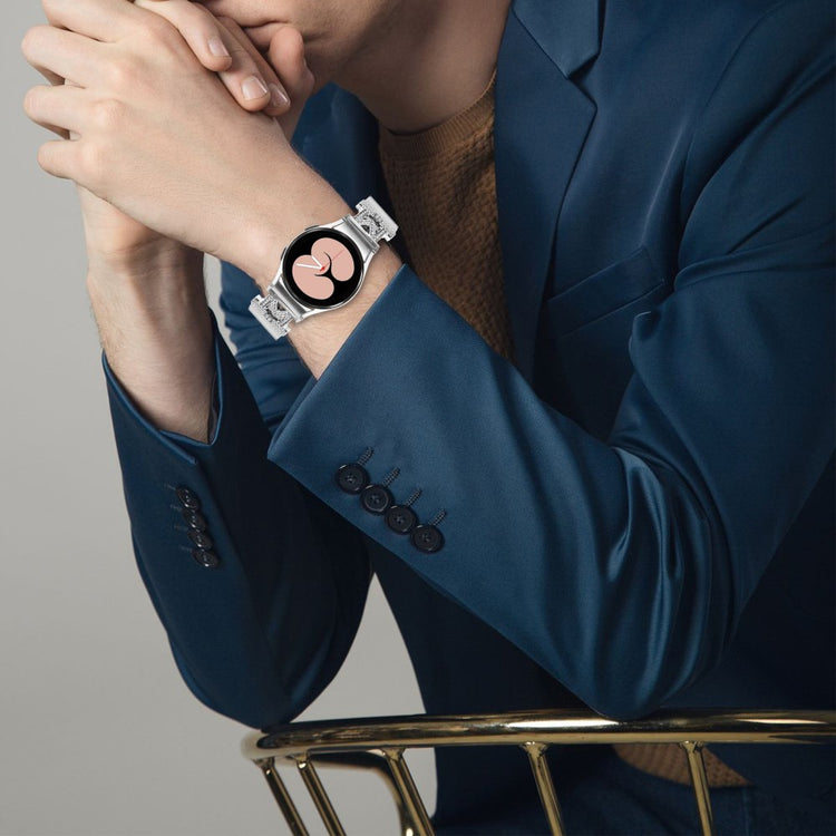 Mega Nydelig Metal Og Rhinsten Universal Rem passer til Smartwatch - Sølv#serie_148