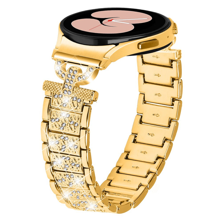 Holdbart Metal Og Rhinsten Universal Rem passer til Samsung Smartwatch - Guld#serie_2