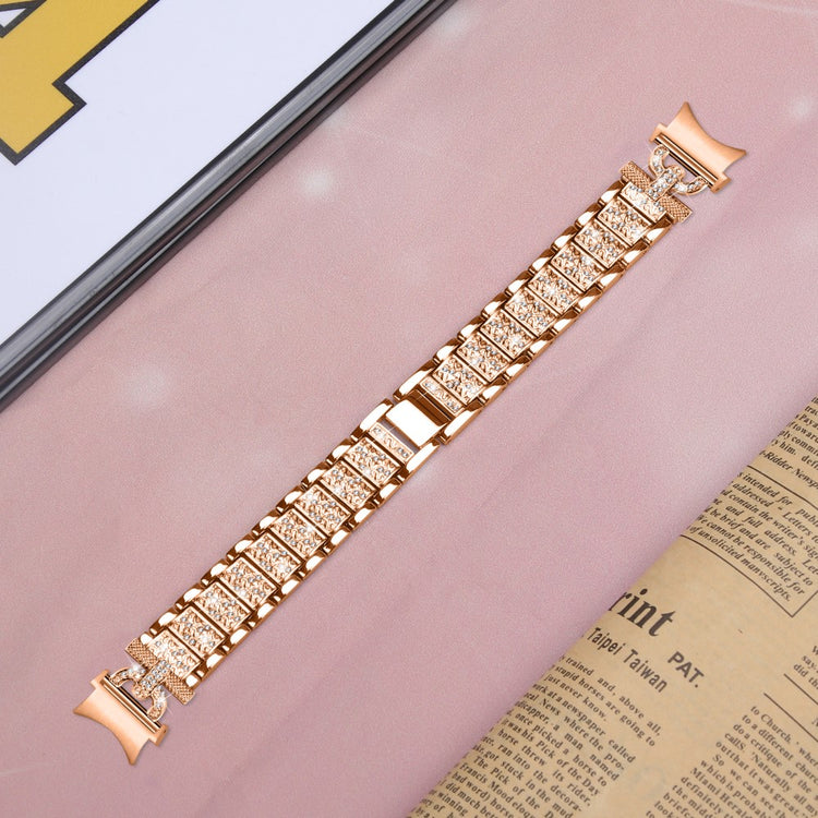 Holdbart Metal Og Rhinsten Universal Rem passer til Samsung Smartwatch - Pink#serie_3