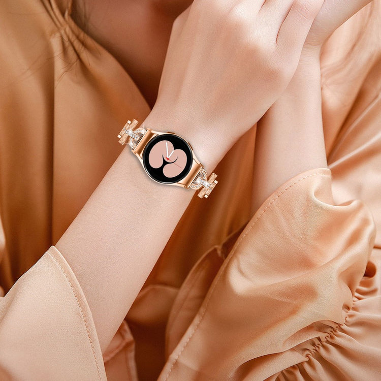 Holdbart Metal Og Rhinsten Universal Rem passer til Samsung Smartwatch - Pink#serie_3
