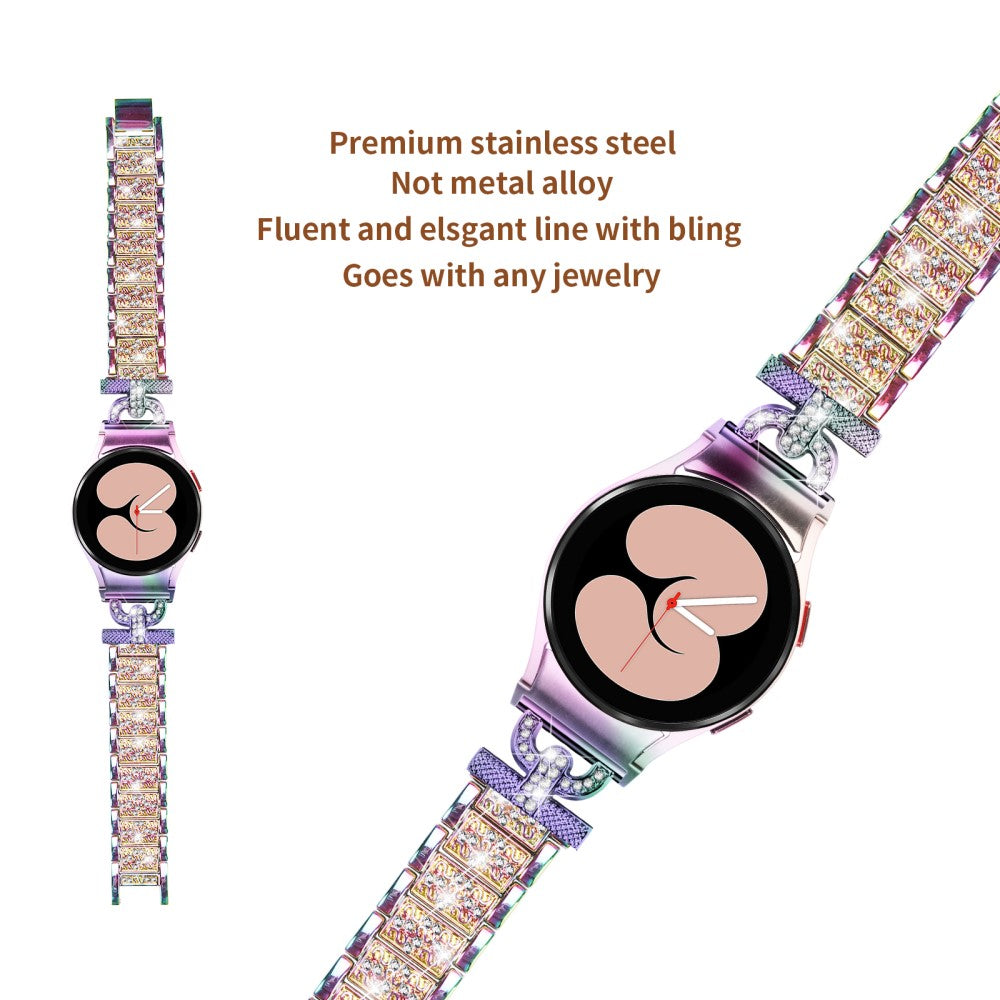 Holdbart Metal Og Rhinsten Universal Rem passer til Samsung Smartwatch - Flerfarvet#serie_4