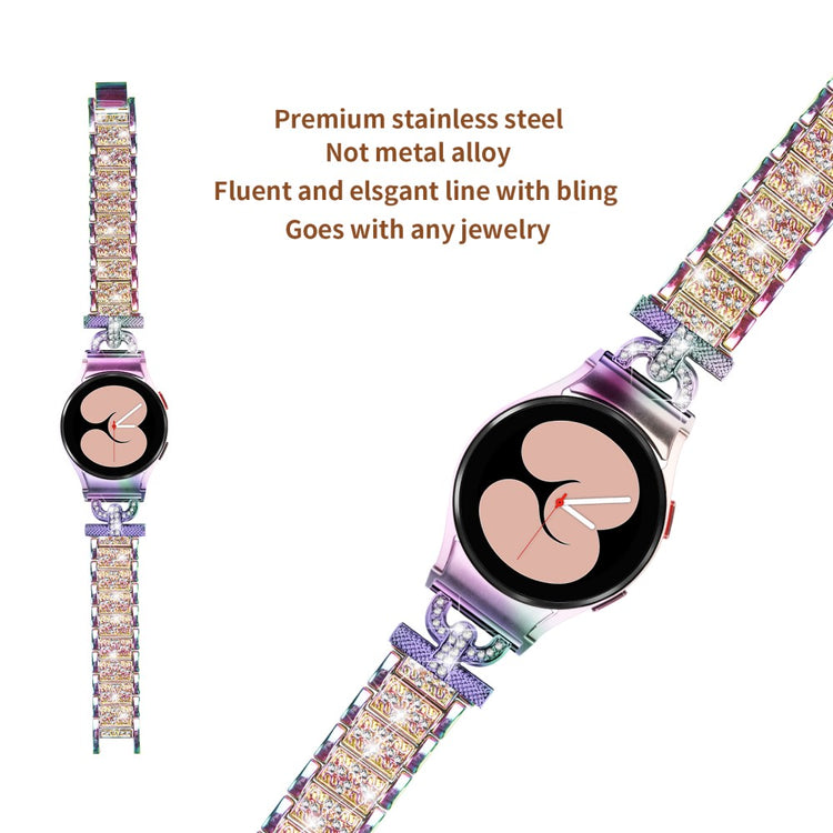 Holdbart Metal Og Rhinsten Universal Rem passer til Samsung Smartwatch - Flerfarvet#serie_4