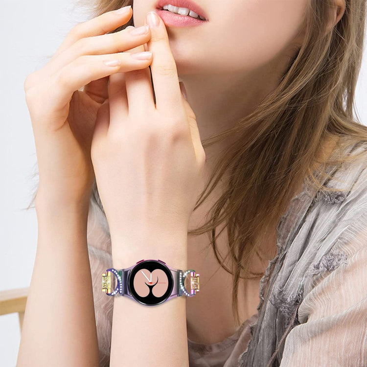 Holdbart Metal Og Rhinsten Universal Rem passer til Samsung Smartwatch - Flerfarvet#serie_4