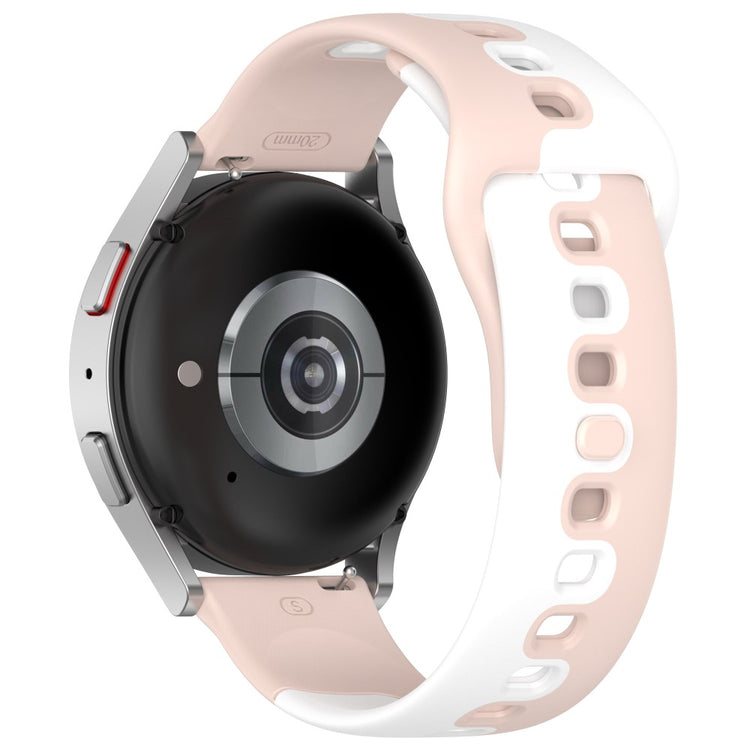 20mm Universal dual color silicone strap - Pink / White#serie_2