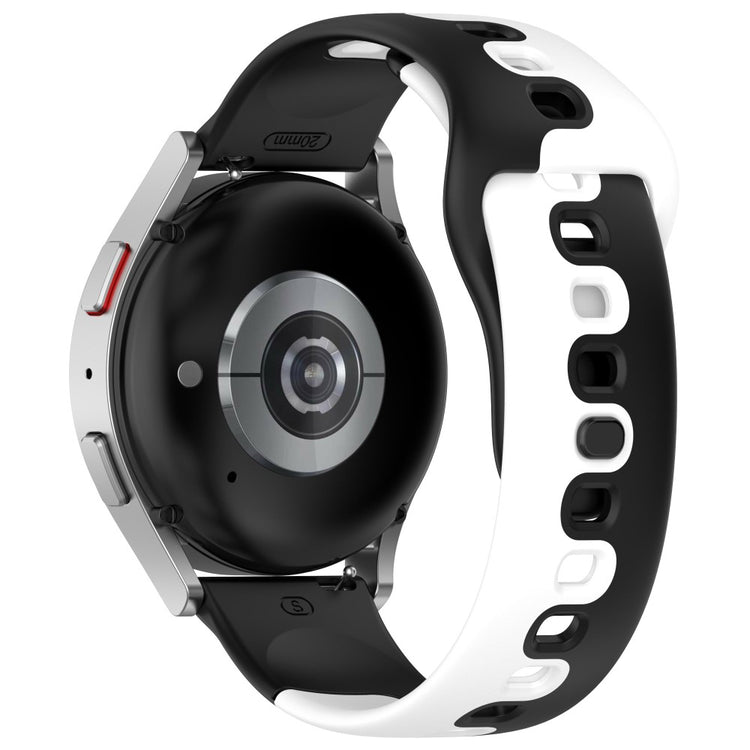 20mm Universal dual color silicone strap - Black / White#serie_3