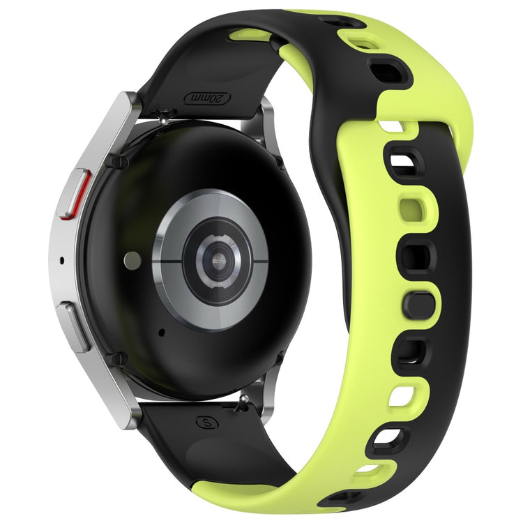 20mm Universal dual color silicone strap - Black / Green#serie_6