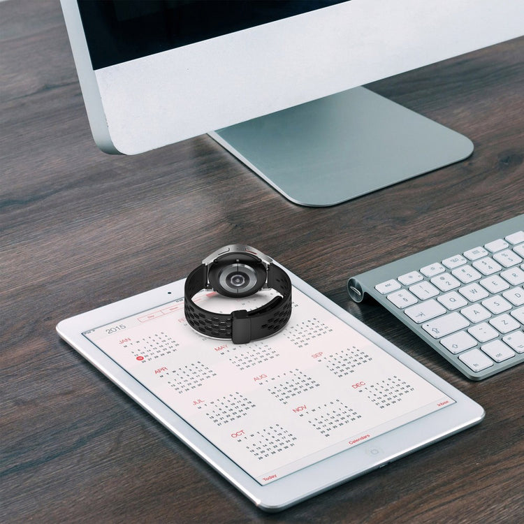 Helt Vildt Cool Metal Og Silikone Universal Rem passer til Smartwatch - Sølv#serie_9