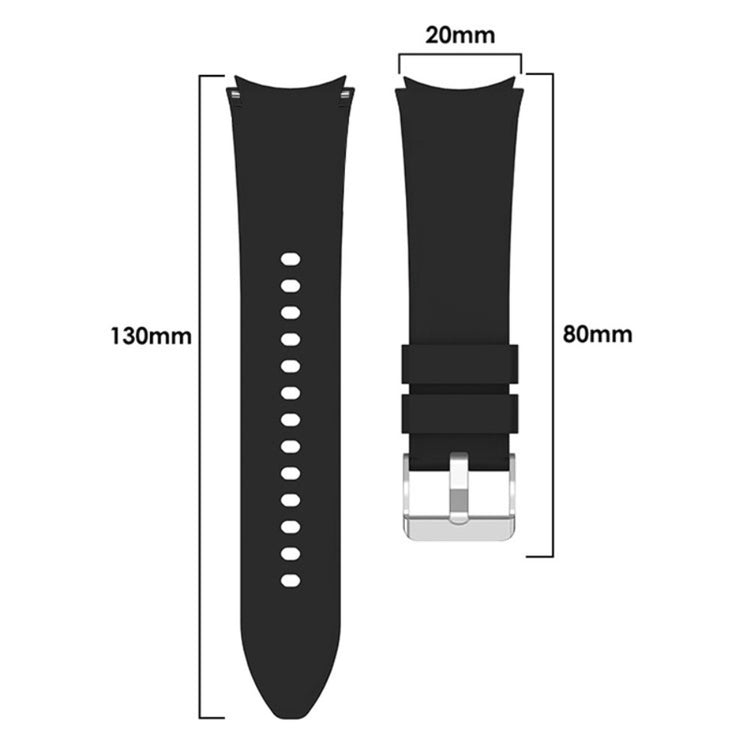 Silicone strap with silver buckle for Samsung Galaxy Watch 6 / 5 / 4 / 3 (41mm) - Midnight  Blue#serie_10