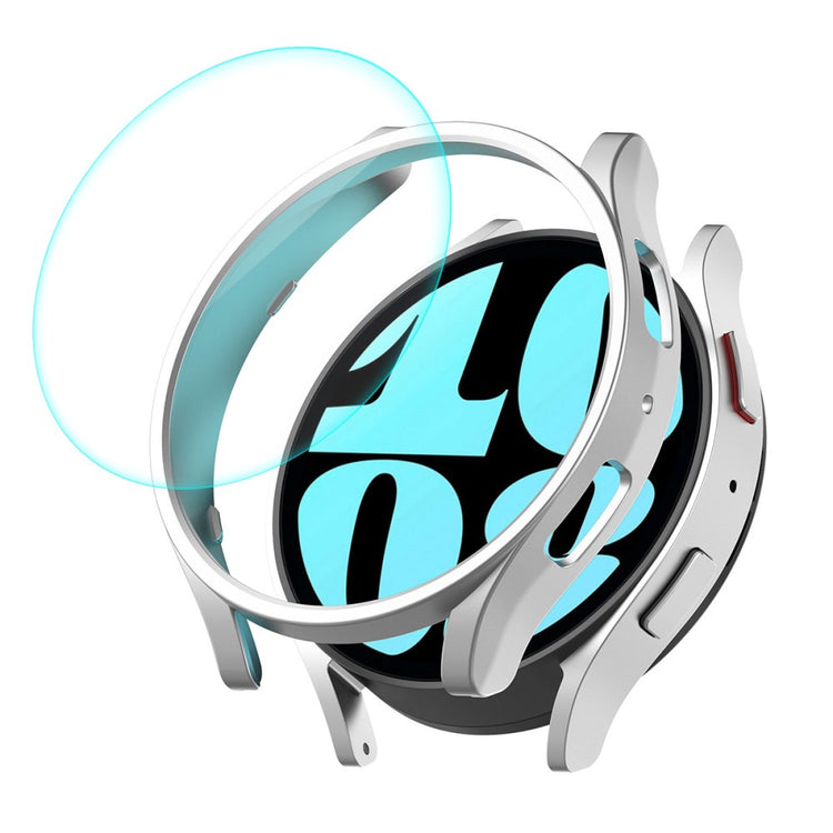 HAT PRINCE Samsung Galaxy Watch 6 (44mm) electroplated cover with tempered glass - Silver#serie_2
