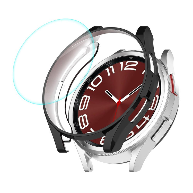 HAT PRINCE Samsung Galaxy Watch 6 Classic (47mm) electroplated cover with tempered glass - Black#serie_7
