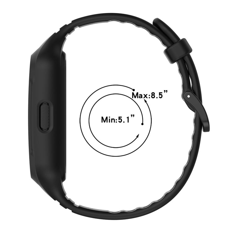 Helt Vildt Slidstærk Silikone Universal Rem passer til Smartwatch - Sort#serie_7