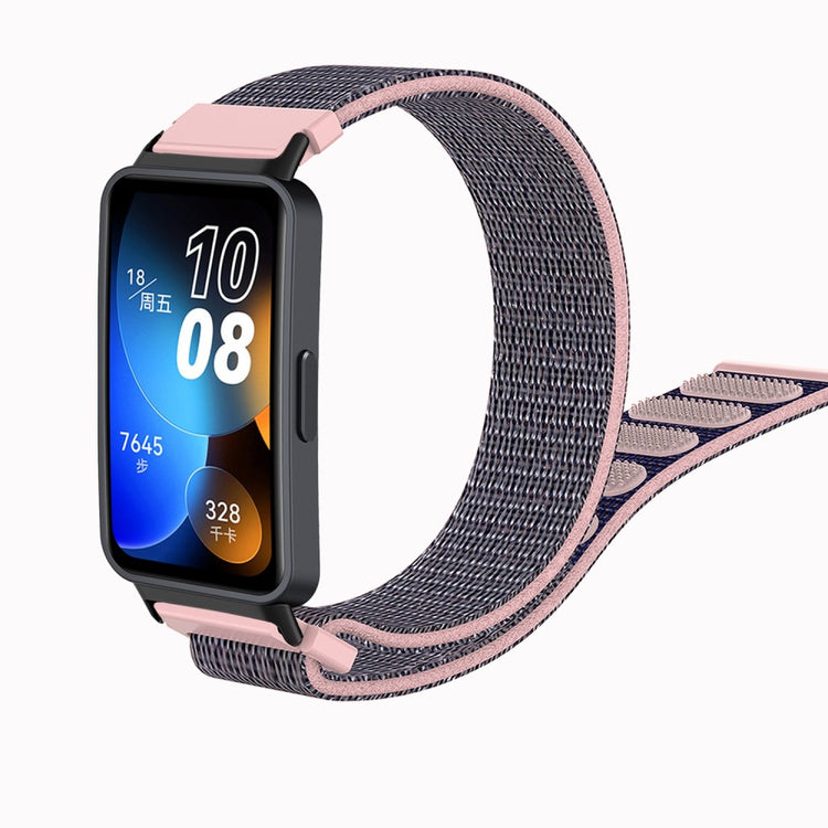 Super Fantastisk Nylon Rem passer til Huawei Band 8 - Pink#serie_2