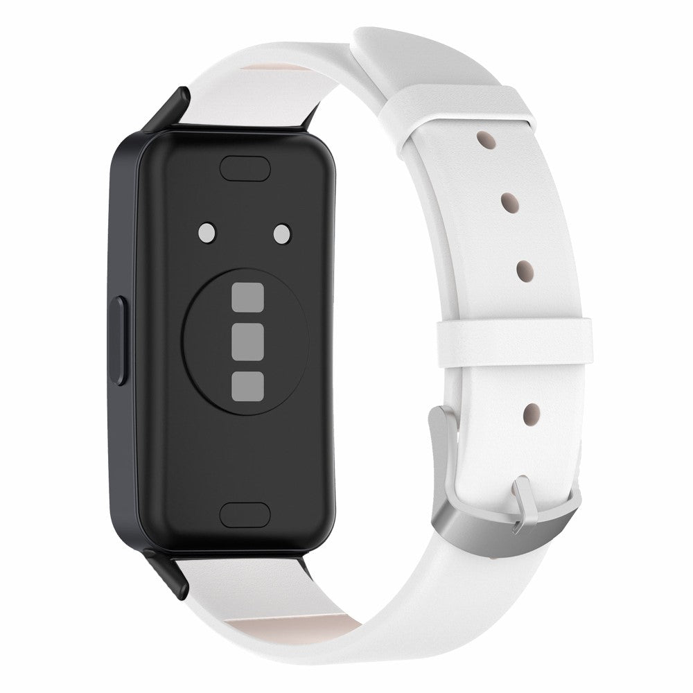 Glimrende Ægte Læder Rem passer til Huawei Band 8 - Hvid#serie_1