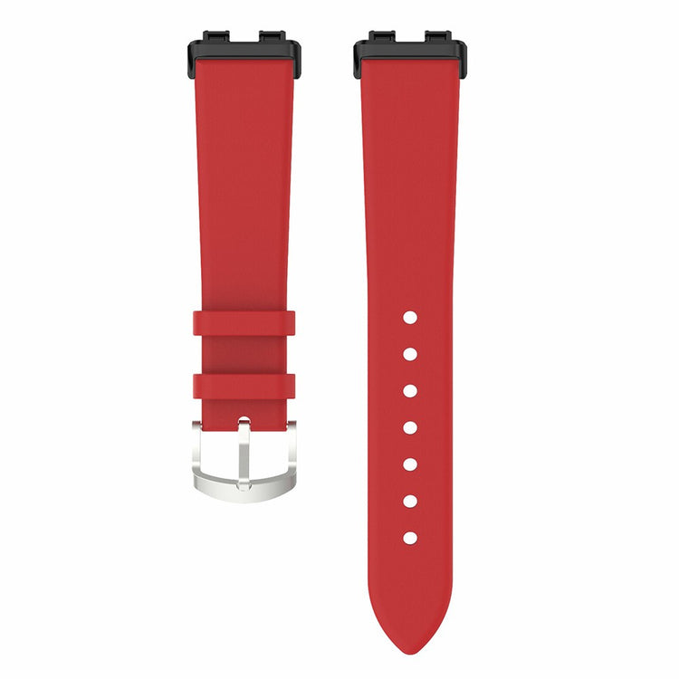 Glimrende Ægte Læder Rem passer til Huawei Band 8 - Rød#serie_2