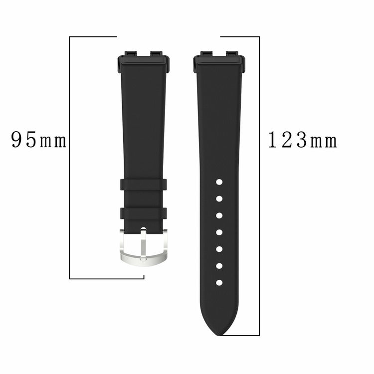 Glimrende Ægte Læder Rem passer til Huawei Band 8 - Sort#serie_3