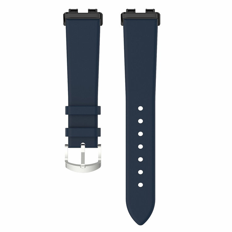 Glimrende Ægte Læder Rem passer til Huawei Band 8 - Blå#serie_4