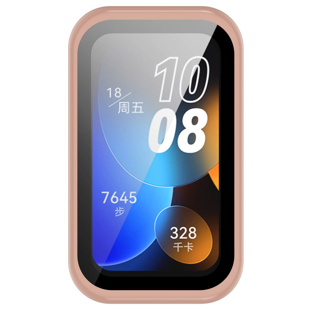 Super Pænt Cover med Skærmbeskytter i Plastik og Hærdet Glas passer til Huawei Band 8 - Pink#serie_1