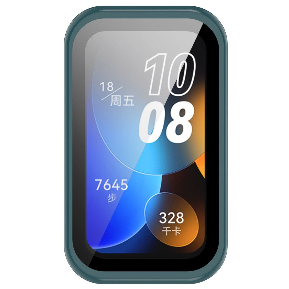 Super Pænt Cover med Skærmbeskytter i Plastik og Hærdet Glas passer til Huawei Band 8 - Grøn#serie_3