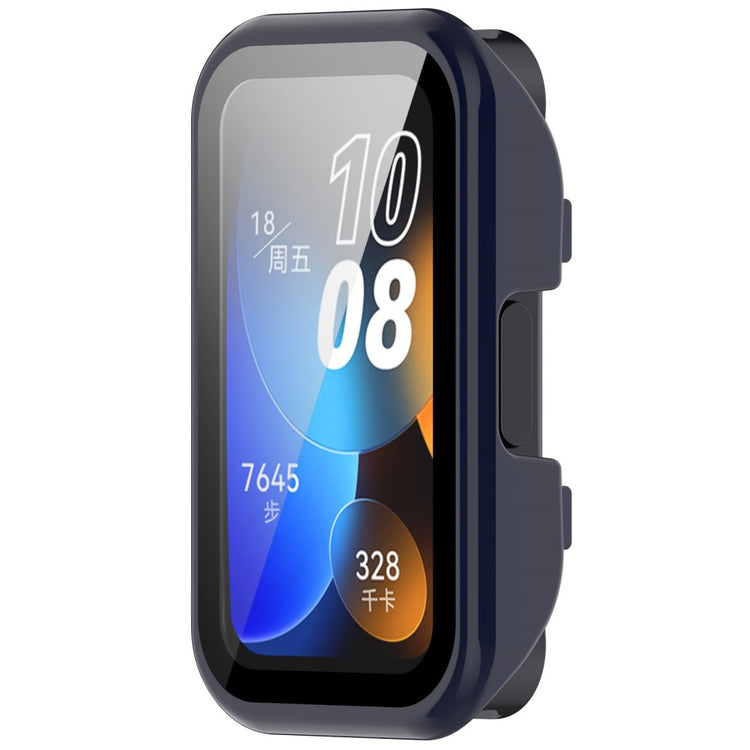 Super Pænt Cover med Skærmbeskytter i Plastik og Hærdet Glas passer til Huawei Band 8 - Blå#serie_4