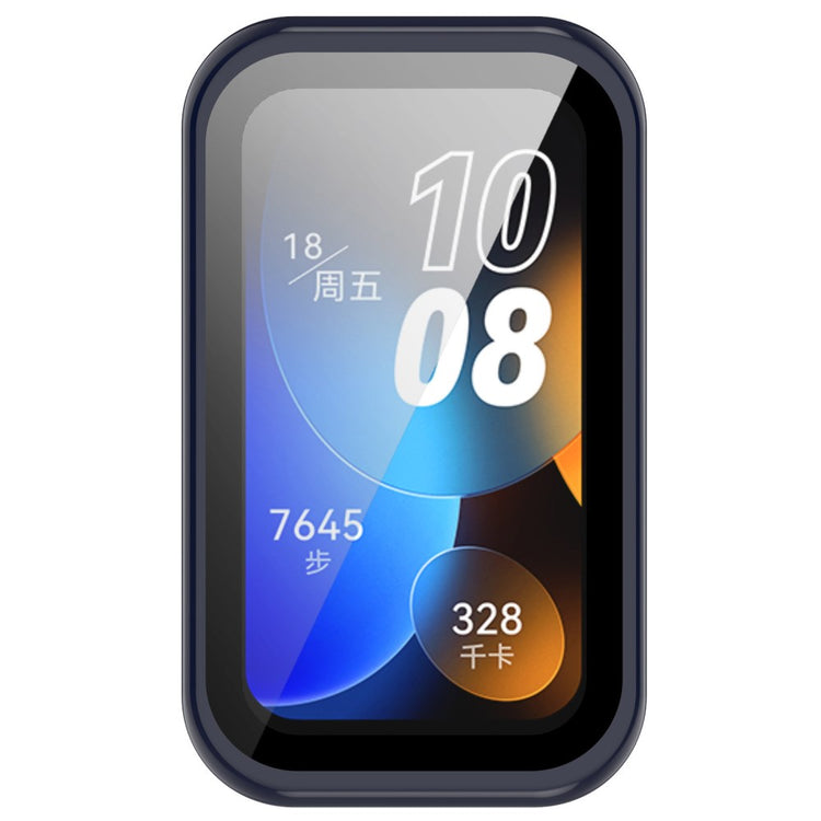 Super Pænt Cover med Skærmbeskytter i Plastik og Hærdet Glas passer til Huawei Band 8 - Blå#serie_4