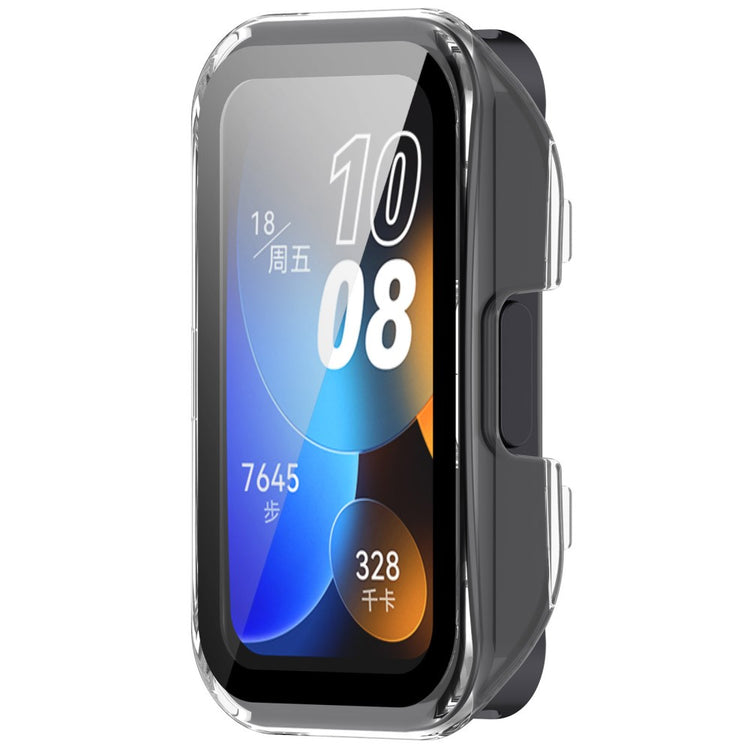 Super Pænt Cover med Skærmbeskytter i Plastik og Hærdet Glas passer til Huawei Band 8 - Gennemsigtig#serie_5