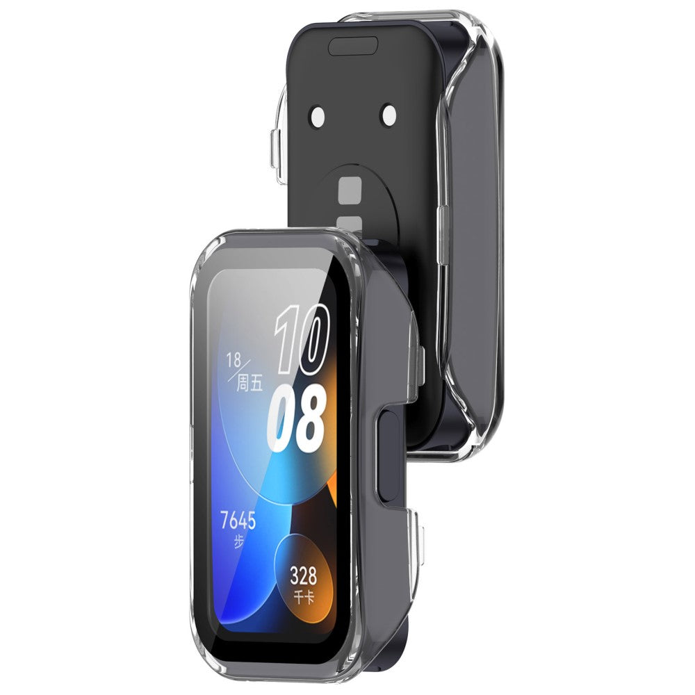 Super Pænt Cover med Skærmbeskytter i Plastik og Hærdet Glas passer til Huawei Band 8 - Gennemsigtig#serie_5