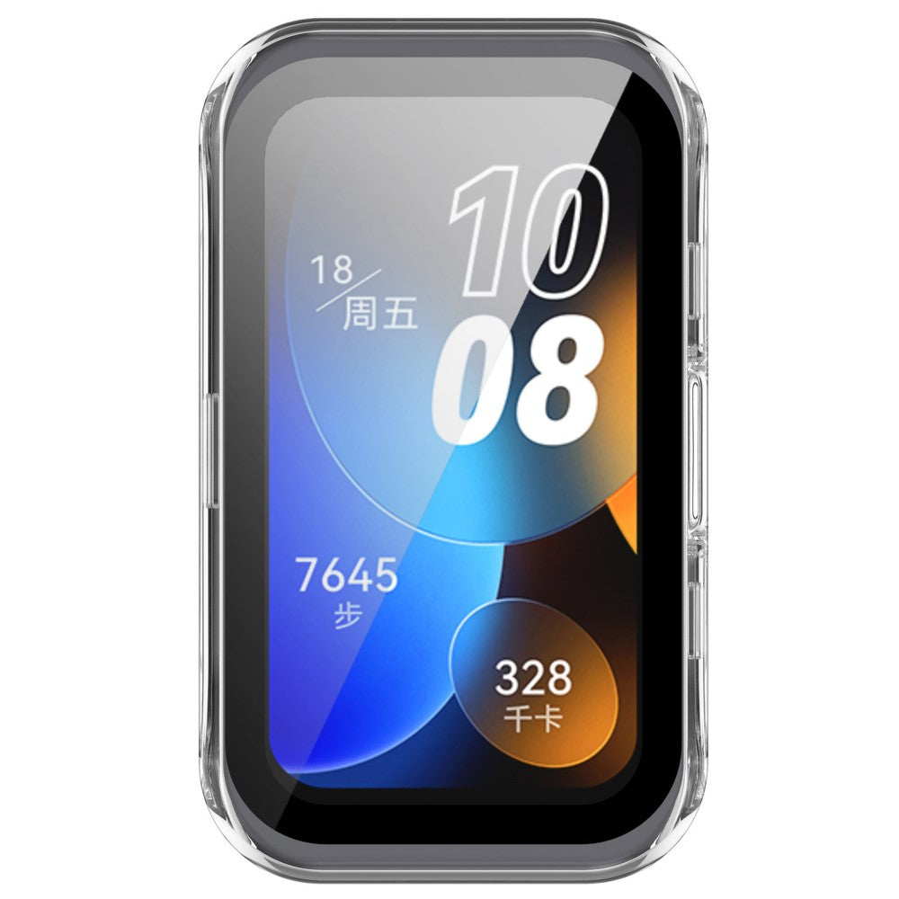 Super Pænt Cover med Skærmbeskytter i Plastik og Hærdet Glas passer til Huawei Band 8 - Gennemsigtig#serie_5