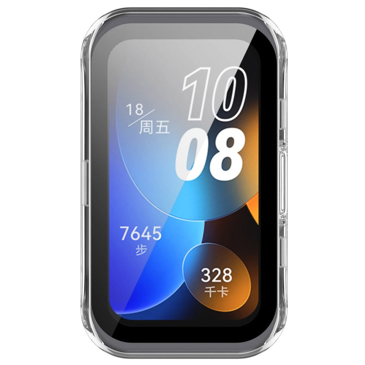 Super Pænt Cover med Skærmbeskytter i Plastik og Hærdet Glas passer til Huawei Band 8 - Gennemsigtig#serie_5