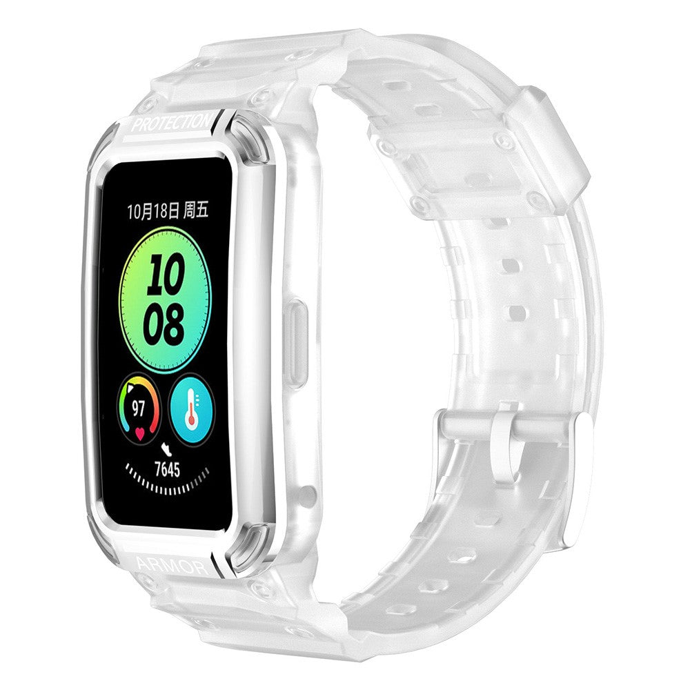 Huawei Band 8 / 7 / 6 strap with protective cover - Silver+Transparent#serie_10