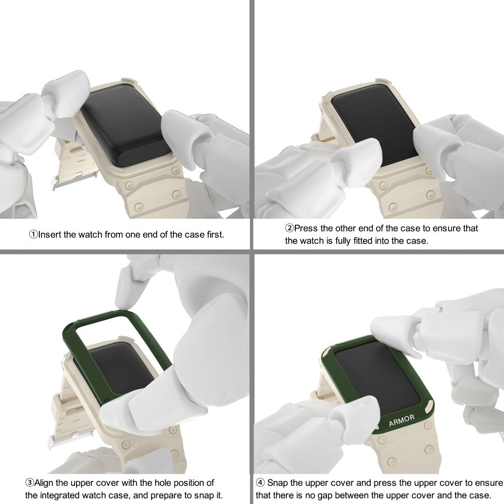 Huawei Band 8 / 7 / 6 strap with protective cover - Army Green+Beige#serie_2