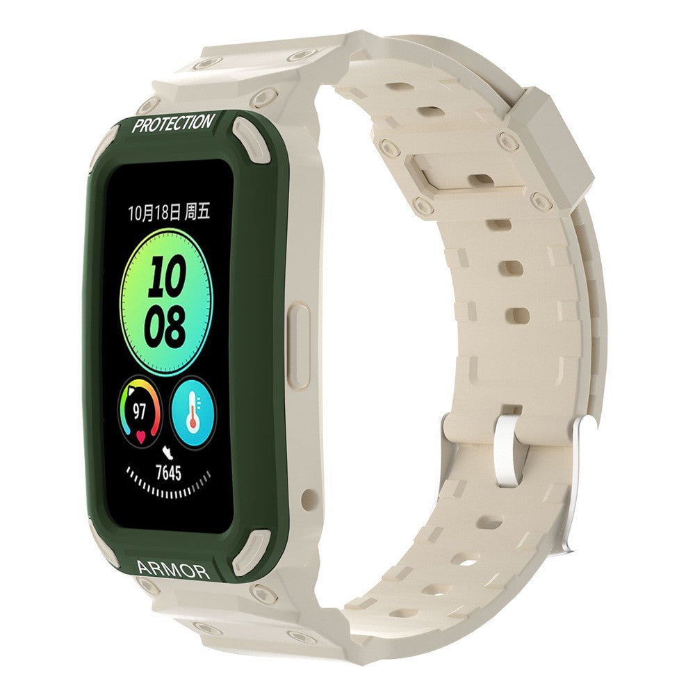 Huawei Band 8 / 7 / 6 strap with protective cover - Army Green+Beige#serie_2
