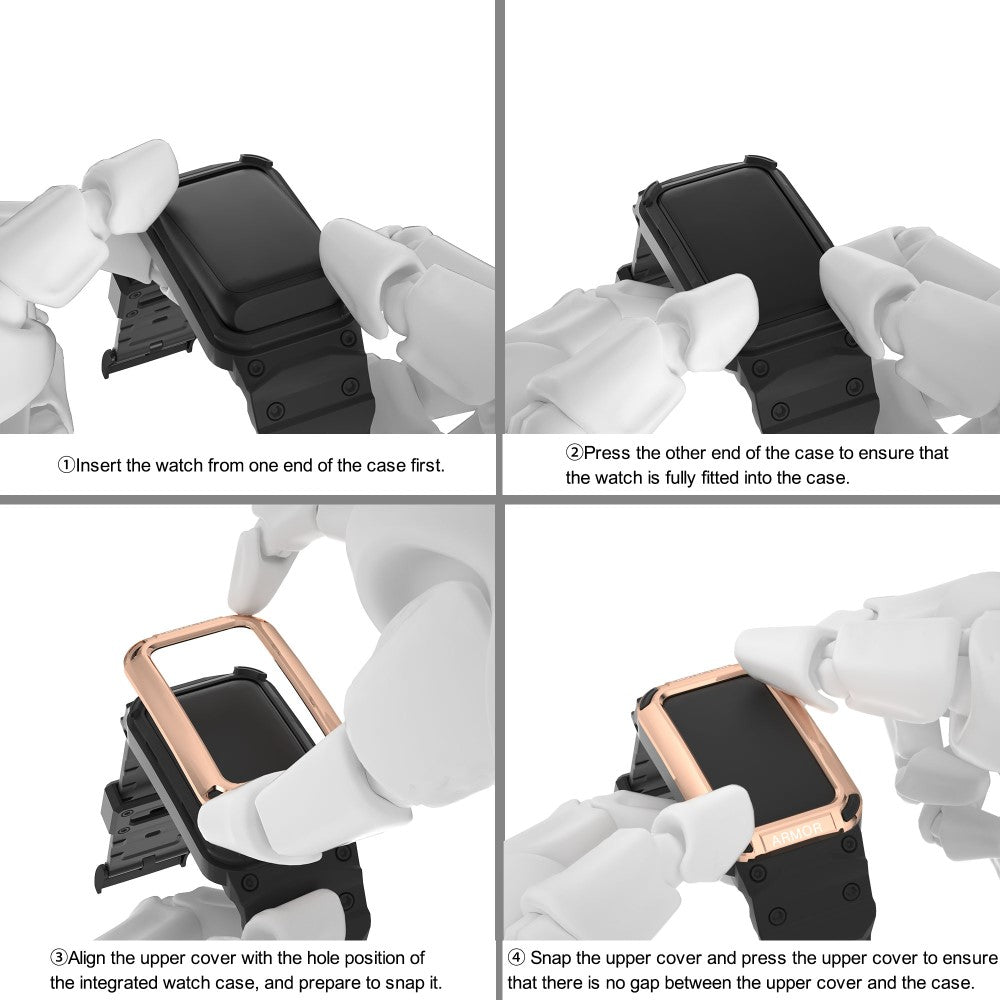 Huawei Band 8 / 7 / 6 strap with protective cover - Rose Gold+Black#serie_4
