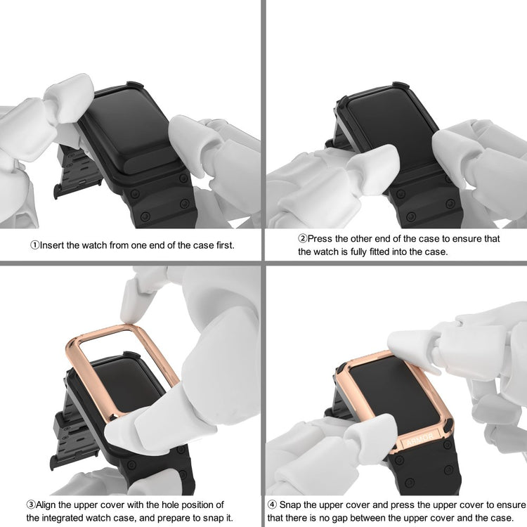 Huawei Band 8 / 7 / 6 strap with protective cover - Rose Gold+Black#serie_4
