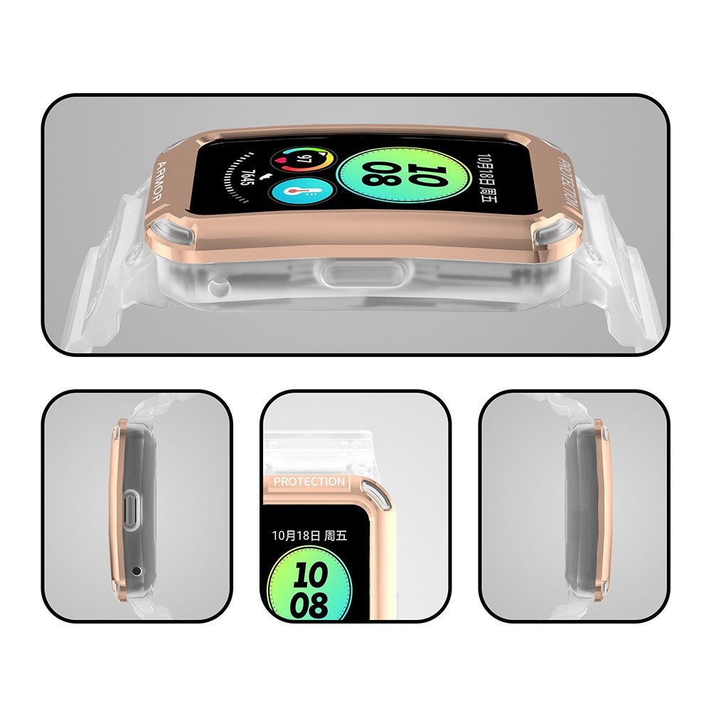 Nydelig Plastik Og Silikone Universal Rem passer til Huawei Smartwatch - Guld#serie_5