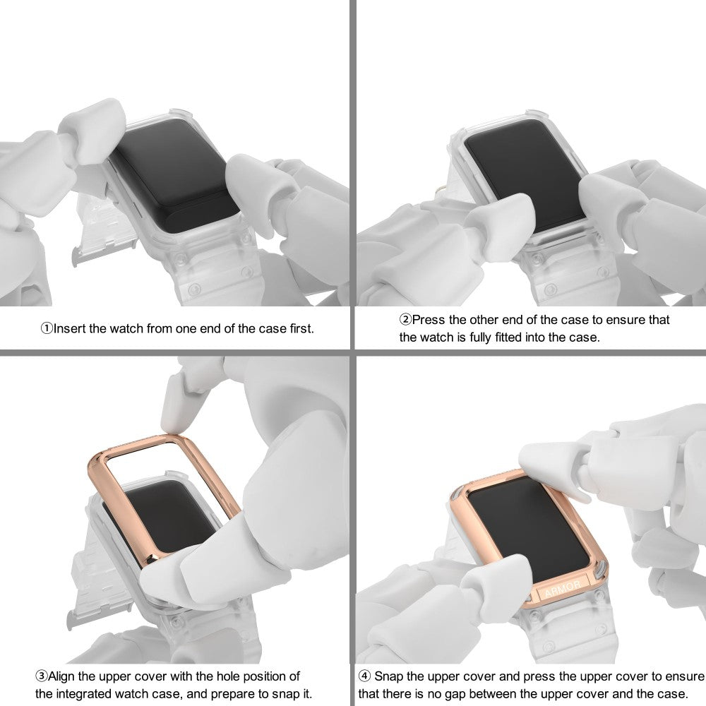 Huawei Band 8 / 7 / 6 strap with protective cover - Rose Gold+Transparent#serie_5